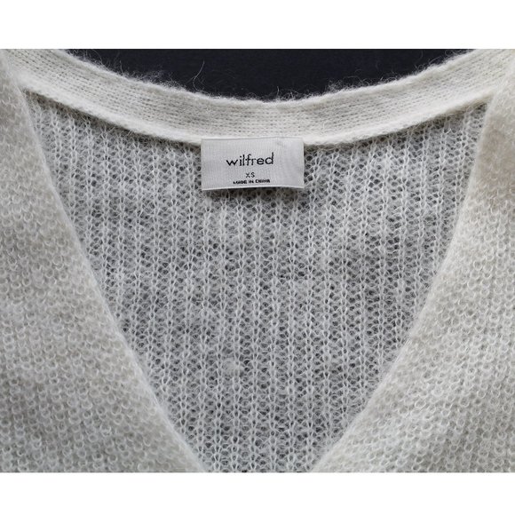 Wilfred Front To Back Cardigan / Size XS / Birch Mohair Alpaca Aritzia V-Neck - Picture 9 of 12